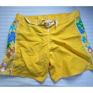 Mysterioso Shorts Size 10 Yellow Floral Beach Swim Surf Board Sports Trunks